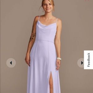 David’s Bridal cowl neck chiffon bridesmaid dress